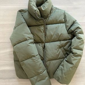Women’s Vans Cropped Puffer Jacket - Size Small - Olive Green